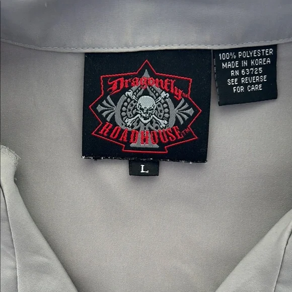 Men's Gray and Black Casual Button Down Shirt - Picture 2 of 4